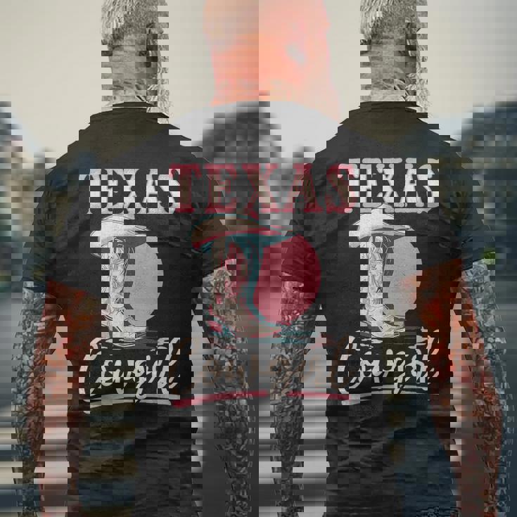 テキサス カウガール デザート ウエスタン テキサス カウガール メンズTシャツ バックプリント 高齢者への贈り物