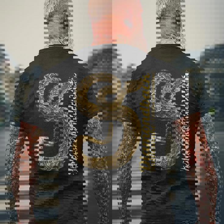 テキサス・ガラガラヘビ・クロタラス・アトロックス・アダマンテウス メンズTシャツ バックプリント 高齢者への贈り物