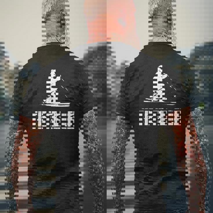 テレマーク スキーライフ メンズTシャツ バックプリント 高齢者への贈り物