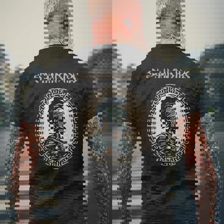 テーベのエパミノンダス 古代ギリシャの歴史 メンズTシャツ バックプリント 高齢者への贈り物