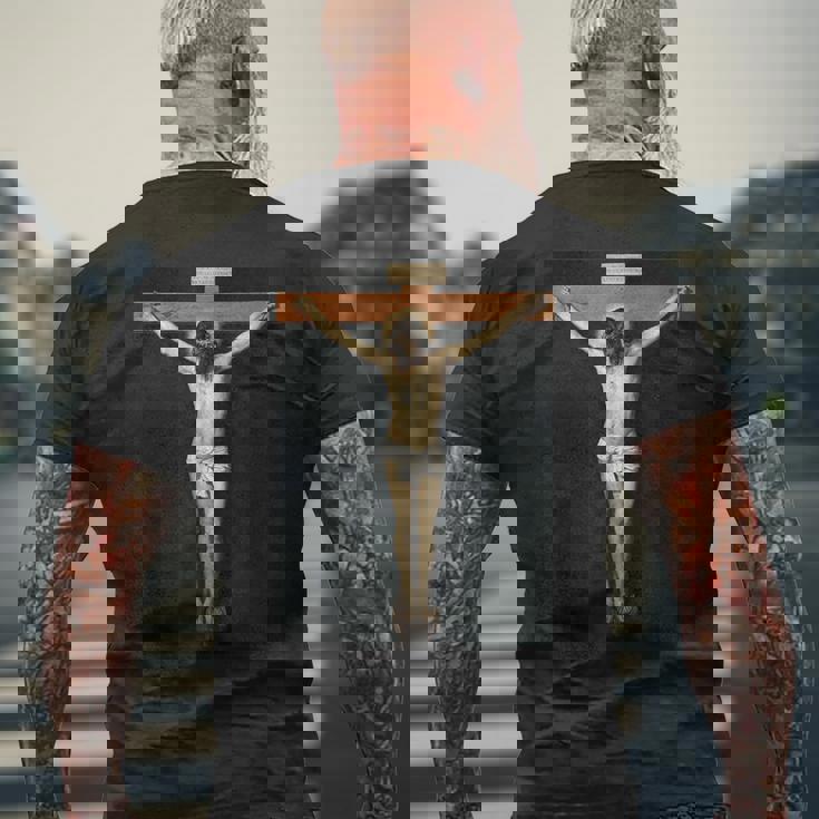 ディエゴベラスケス-＃2十字架につけられたイエスキリスト メンズTシャツ バックプリント 高齢者への贈り物