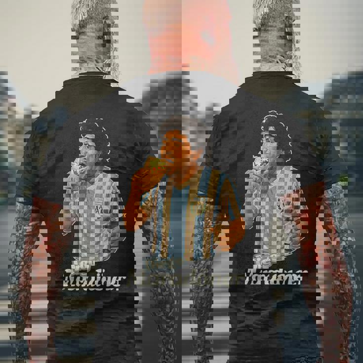 ディエゴ・マラドーナー X デリシャス ドニ ミーム ドナー ケバブ好き メンズTシャツ バックプリント 高齢者への贈り物