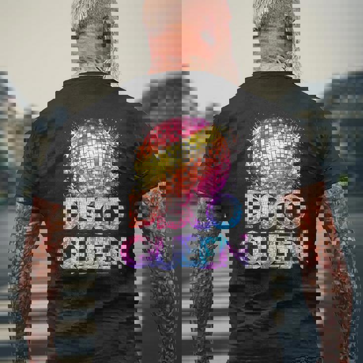 ディスコクイーン-70年代のディスコをテーマにしたヴィンテージ70年代のコスチューム メンズTシャツ バックプリント 高齢者への贈り物