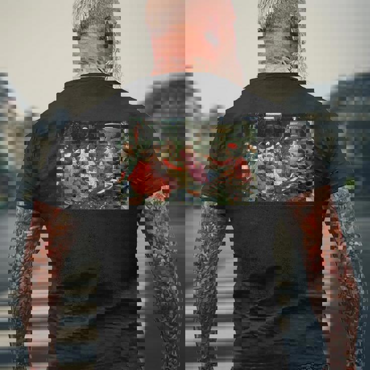 デカメロンの物語 ジョン・ウィリアム・ウォーターハウス メンズTシャツ バックプリント 高齢者への贈り物