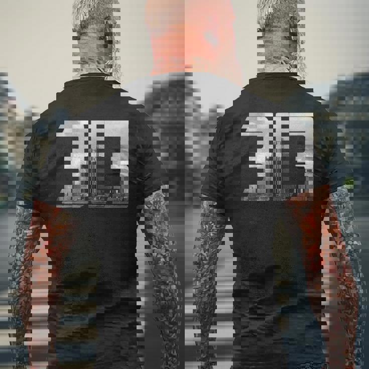 デトロイト 313 メンズTシャツ バックプリント 高齢者への贈り物