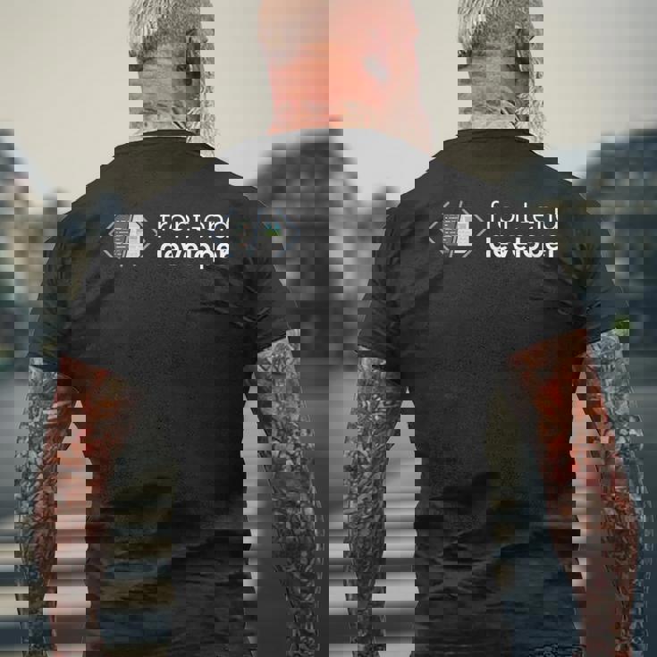 デベロッパー フロントエンド メンズTシャツ バックプリント 高齢者への贈り物