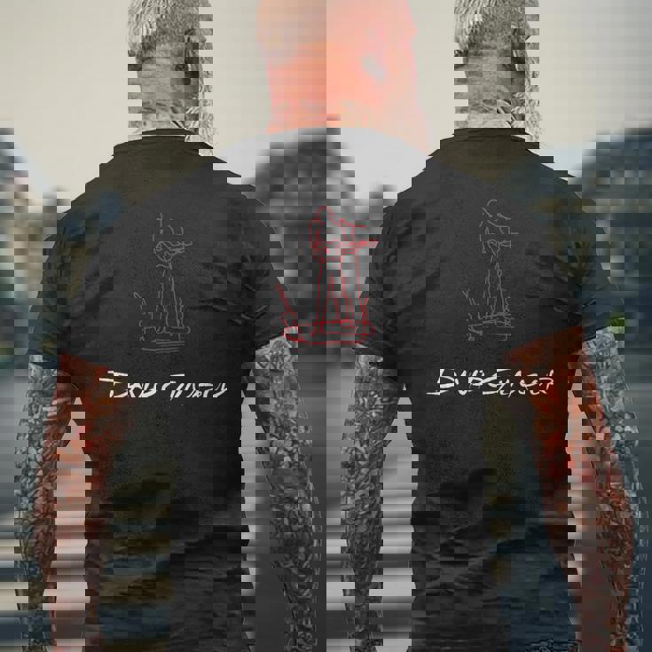 デヴィッド・ギルモア オン・ア・アイランド 赤と白のスケッチ メンズTシャツ バックプリント 高齢者への贈り物