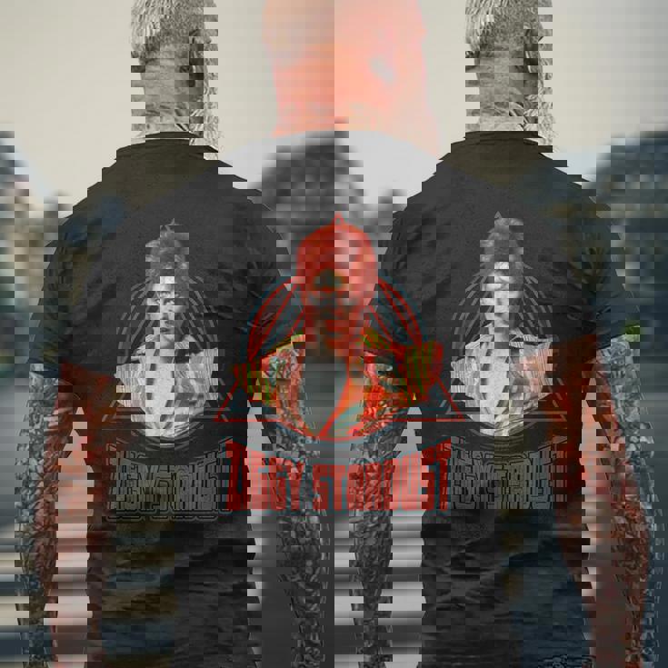 デヴィッド・ボウイ ミュージック ロック ジギー スターダスト 2 メンズTシャツ バックプリント 高齢者への贈り物