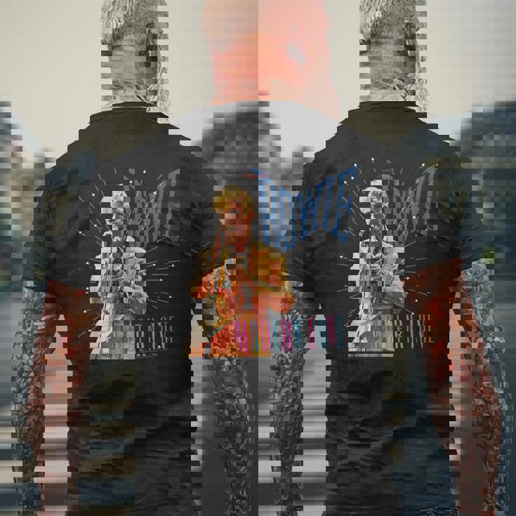 デヴィッド・ボウイ モダンラブ写真 デニス・オリーガン作 メンズTシャツ バックプリント 高齢者への贈り物