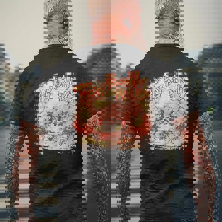 トイプードル かわいい いぬ 子犬 ペット おもしろ 動物 アート イラスト メンズTシャツ バックプリント 高齢者への贈り物