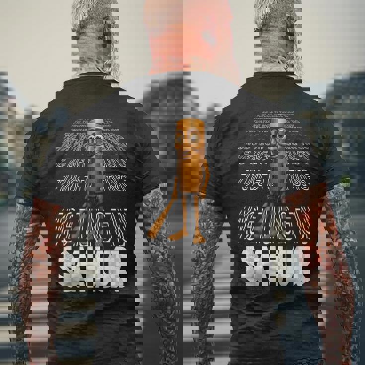 トゥン・トゥン・トゥン・サフール メンズTシャツ バックプリント 高齢者への贈り物