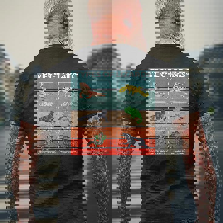 トカゲ 爬虫類 フトアゴヒゲトカゲ 動物 ポスター 種 ヤモリ メンズTシャツ バックプリント 高齢者への贈り物