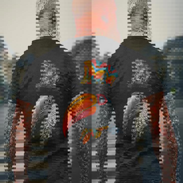 トラ 動物 動物園 イラスト トラ メンズTシャツ バックプリント 高齢者への贈り物