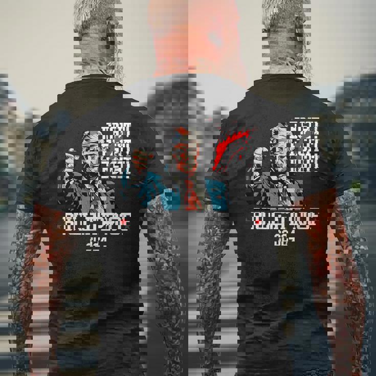 トランプ 防弾 ファイト ファイト ファイト メンズTシャツ バックプリント 高齢者への贈り物