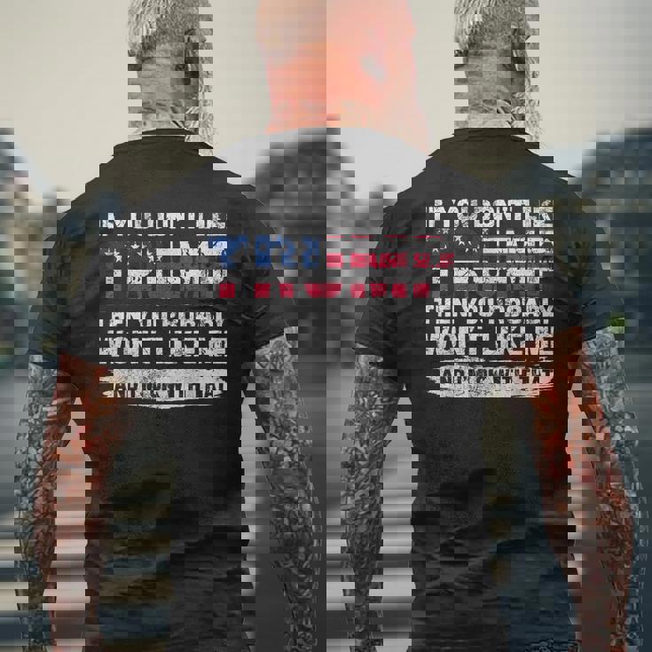 トランプが気に入らなければ、おそらく私を気に入らないでしょう メンズTシャツ バックプリント 高齢者への贈り物