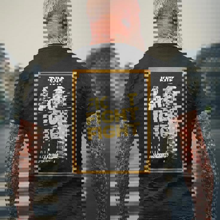 トランプミームコイン、トランプクリプトミーム、ファイトファイトトランプ。 メンズTシャツ バックプリント 高齢者への贈り物