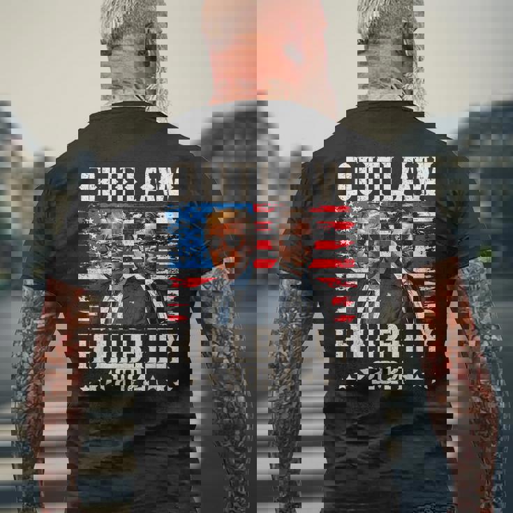 トランプ・ヴァンス'24 アウトロー・ヒルビリーアメリカ国旗ヴィンテージ メンズTシャツ バックプリント 高齢者への贈り物