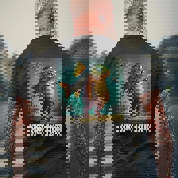 トリッピ・トロッピ-イタリアン・ブレインロット・ミーム メンズTシャツ バックプリント 高齢者への贈り物