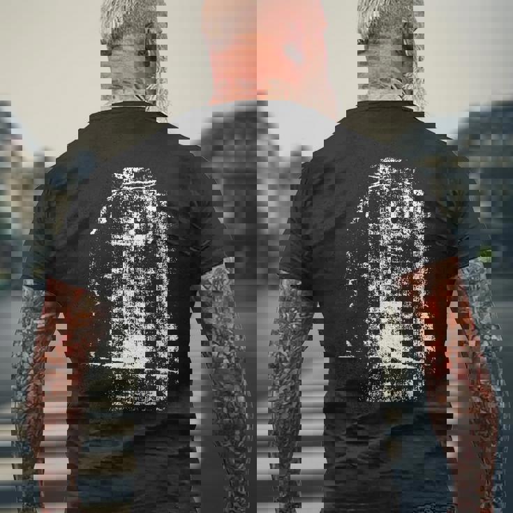 トリノのシュラウド イエス・キリストの顔 メンズTシャツ バックプリント 高齢者への贈り物