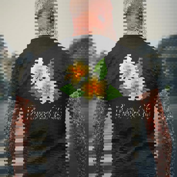 トロピカルプルメリアフランジパニー メンズTシャツ バックプリント 高齢者への贈り物