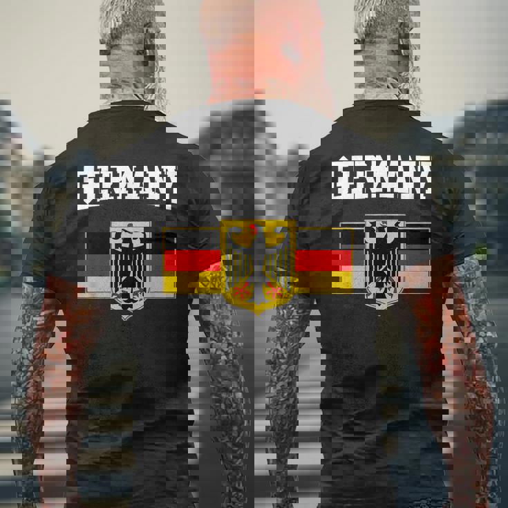 ドイツの国旗 ドイツの国章 メンズTシャツ バックプリント 高齢者への贈り物