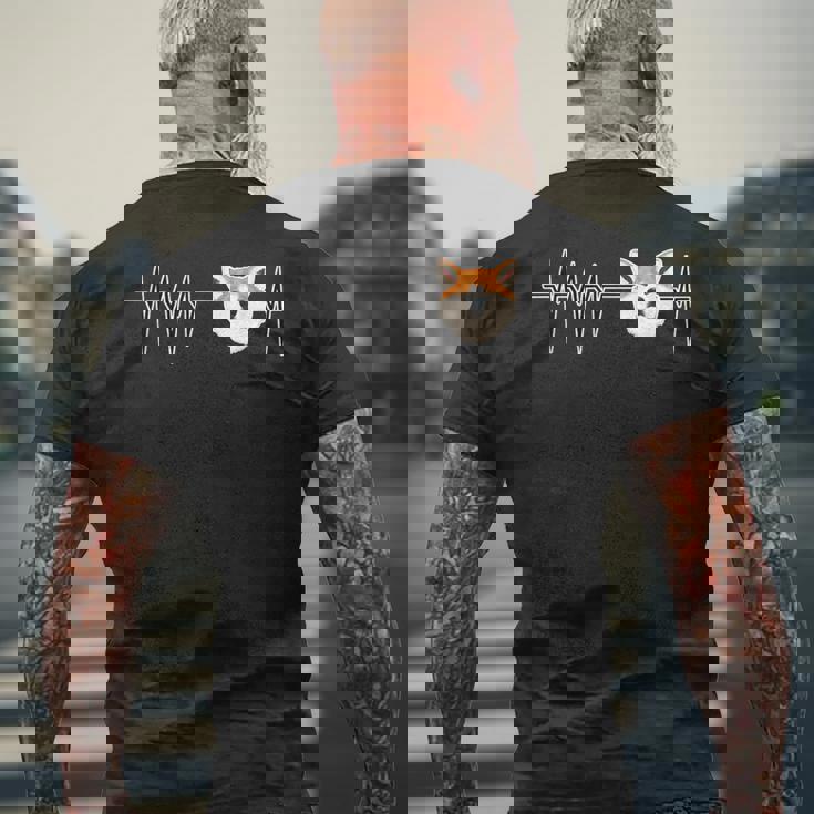 ドッグハートビートi ファニー秋田犬 メンズTシャツ バックプリント 高齢者への贈り物