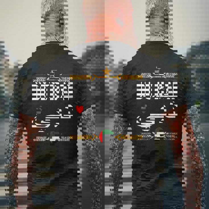 ドバイ アラブ首長国連邦Uaeお土産 おもしろ ラブ ドバイ メンズTシャツ バックプリント 高齢者への贈り物