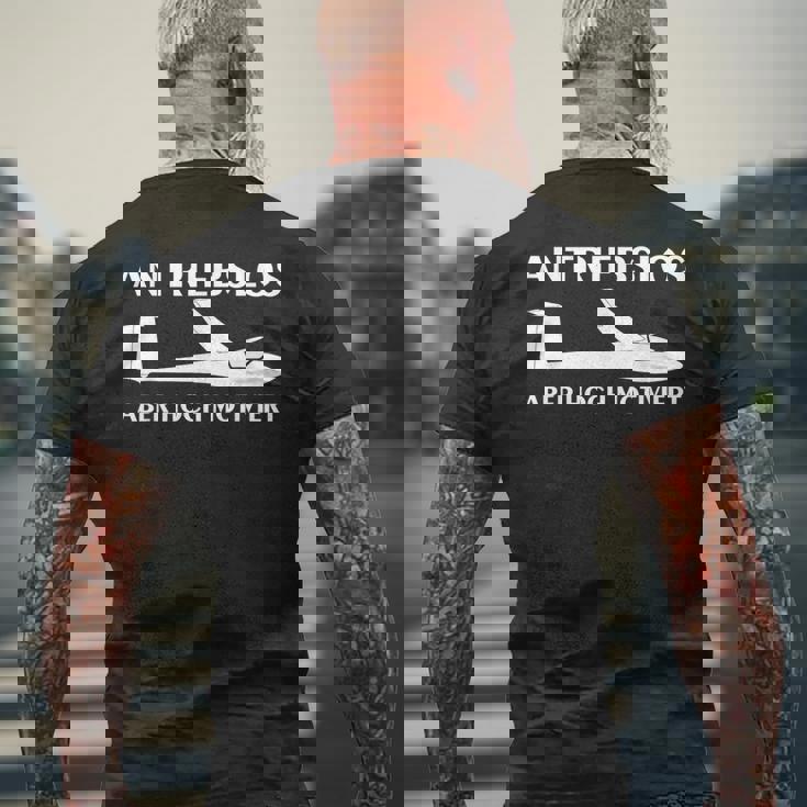 ドライブレス 楽しいグライダー 飛行機 セーリングフライヤー メンズTシャツ バックプリント 高齢者への贈り物