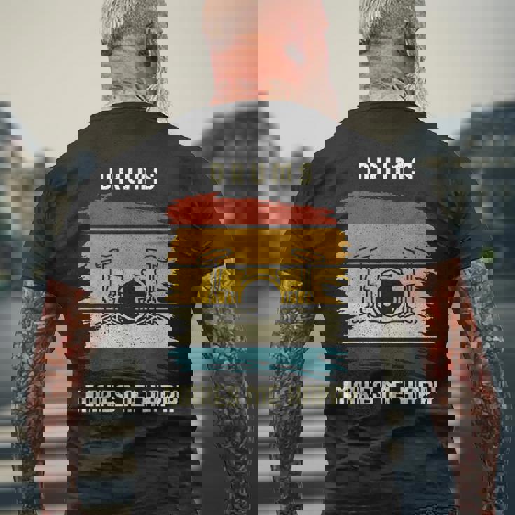 ドラマーtシャツ ドラマー ヴィンテージギフト メンズTシャツ バックプリント 高齢者への贈り物