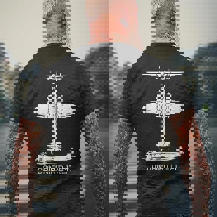 ドルニエdo217ドイツ第二次世界大戦爆撃機 メンズTシャツ バックプリント 高齢者への贈り物
