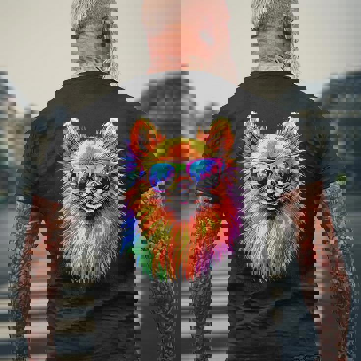 ドワーフ・スピッツ ポメラニアン ポム・スウィート・ジャーマン・スピッツ メンズTシャツ バックプリント 高齢者への贈り物