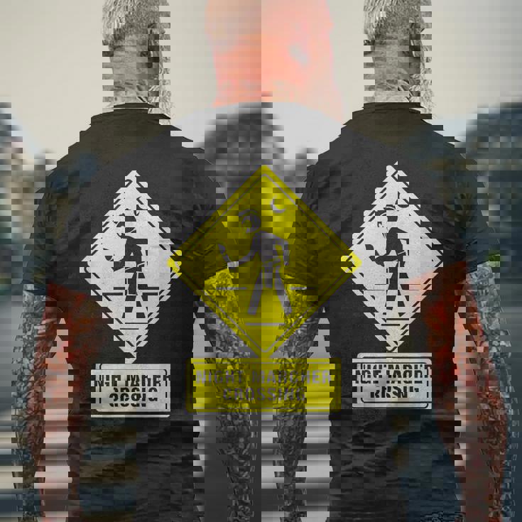 ナイトマーチャークロッシングハワイゴースト面白い メンズTシャツ バックプリント 高齢者への贈り物