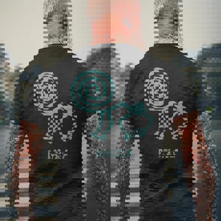 ナスカ ライン ペルー ジオグリフ 宇宙飛行士 ハチドリ モンキー メンズTシャツ バックプリント 高齢者への贈り物