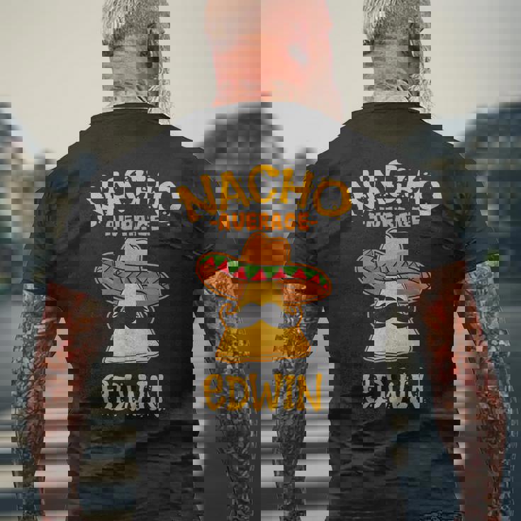 ナチョ平均 エドウィン 名前入り 面白いタコス メンズTシャツ バックプリント 高齢者への贈り物