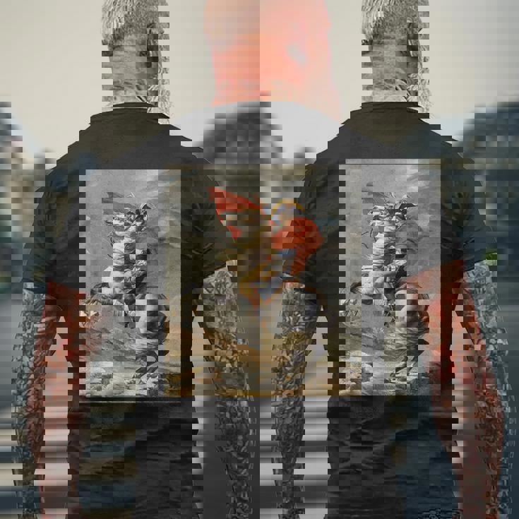 ナポレオン・ボナパルト ジャック・ルイ・デイヴィッド ネオクラシシズムアート メンズTシャツ バックプリント 高齢者への贈り物