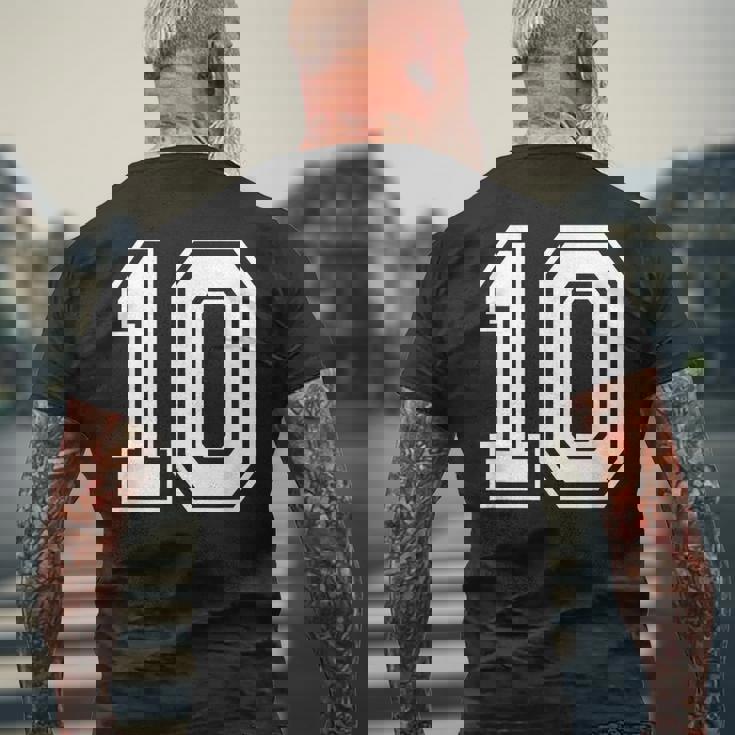 ナンバー10 誕生日ギフト スポーツ選手 チーム番号入りジャージ メンズTシャツ バックプリント 高齢者への贈り物