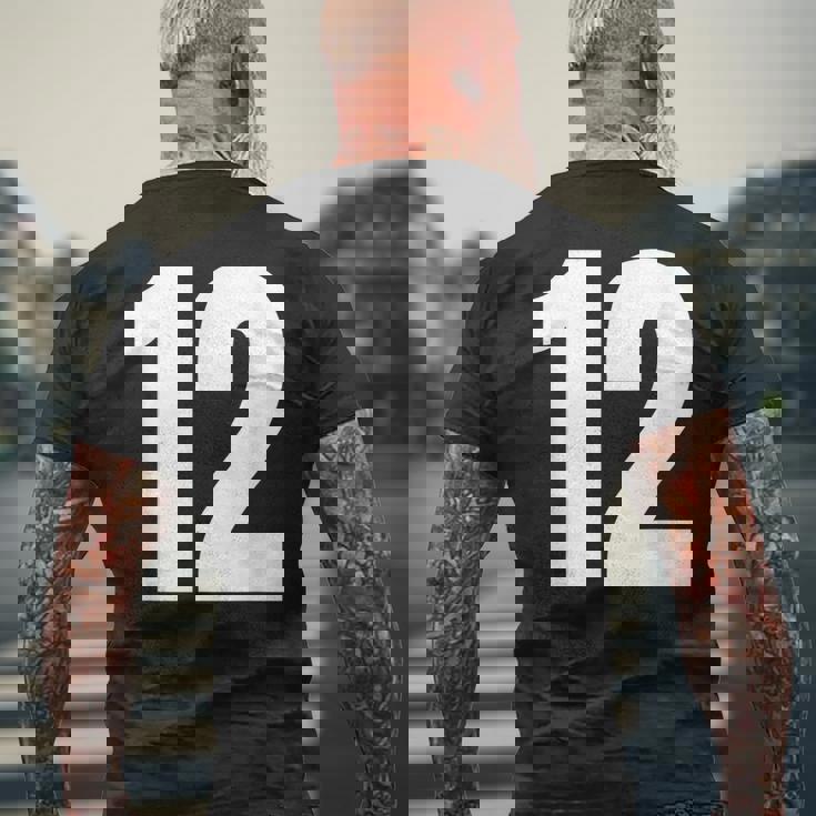 ナンバー12 シャツ。十二 メンズTシャツ バックプリント 高齢者への贈り物