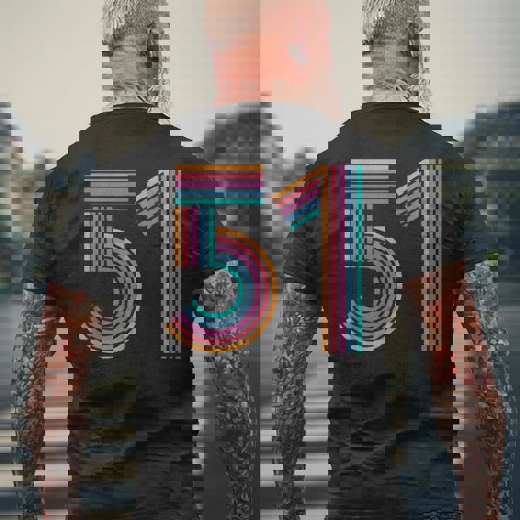 ナンバー51 Fifty-One Anniversary 男女 51歳の誕生日 メンズTシャツ バックプリント 高齢者への贈り物