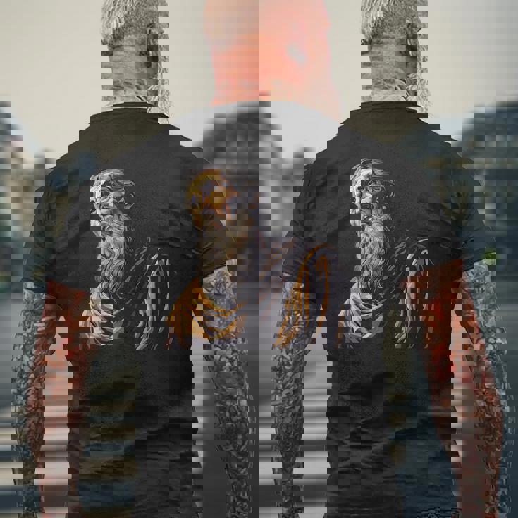 ニッサのグレゴリー 古い絵画 メンズTシャツ バックプリント 高齢者への贈り物