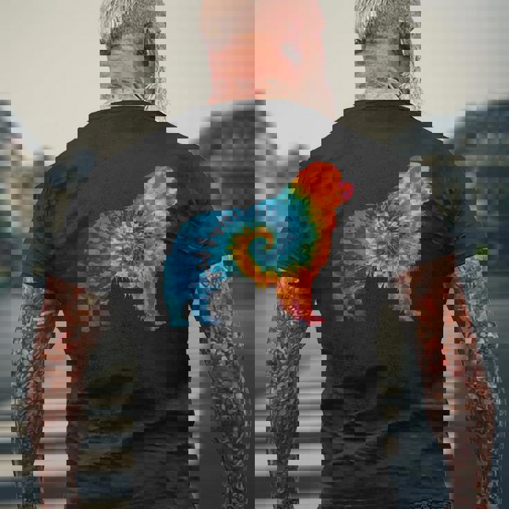 ニューファンドランド犬のレトロなデザイン メンズTシャツ バックプリント 高齢者への贈り物