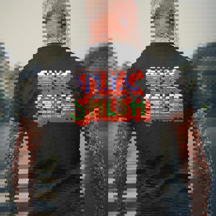 ニューヨークシティ・サルサ・ラテン音楽 メンズTシャツ バックプリント 高齢者への贈り物