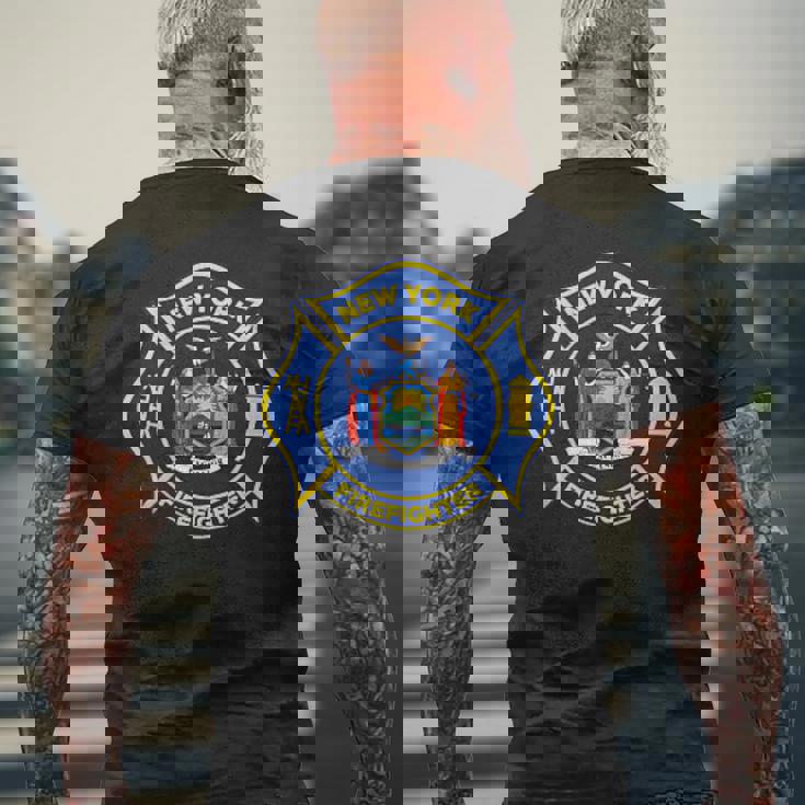 ニューヨーク消防署tシャツ 消防士消防士 メンズTシャツ バックプリント 高齢者への贈り物