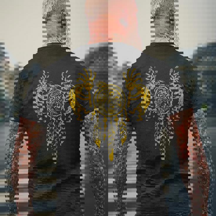 ネイティブアメリカン ココペリ クジラ ドリームキャッチャー 7 ファンファン ファン メンズTシャツ バックプリント 高齢者への贈り物