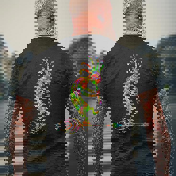 ネイティブアメリカン ココペリ 羽付き 1 ファンファン ファン メンズTシャツ バックプリント 高齢者への贈り物