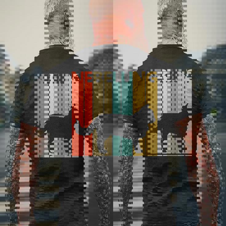 ネベロング ネコ メンズTシャツ バックプリント 高齢者への贈り物