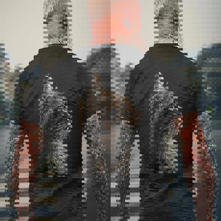 ノルウェージャンフォレストキャット メンズTシャツ バックプリント 高齢者への贈り物