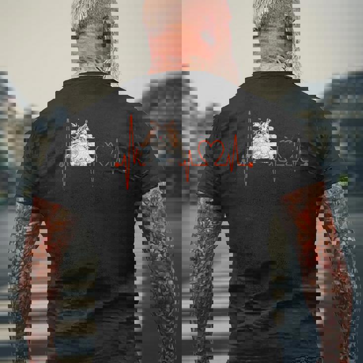 ノルウェージャンフォレストキャットハートビートekg ファニーアイラブマイキャット メンズTシャツ バックプリント 高齢者への贈り物