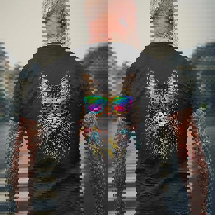 ノルウェージャン・フォレスト・キャット ノルウェージャン・キャットkogkatt フォレスト・キャット メンズTシャツ バックプリント 高齢者への贈り物