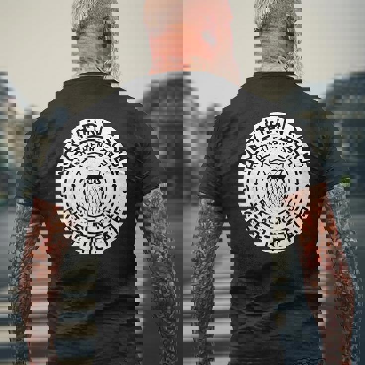 ノーザンソウルバッジ ウィガンアップ オールナイト Keep The Faith メンズTシャツ バックプリント 高齢者への贈り物