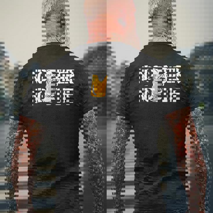 ノービアノーライフ ビール好き ノービールノーライフ 酒飲み 酒好き ビアガーデン ビール メンズTシャツ バックプリント 高齢者への贈り物